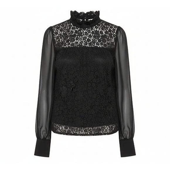 TUCKERNUCK Black Lace Rosalee Blouse Size L NWT Retail $128 Tuckernuck - Picture 8 of 8